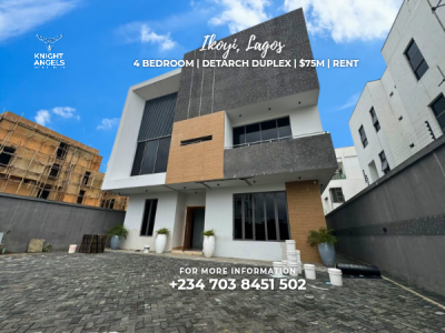 Brand New Fully Serviced 4-bedroom Detached Duplex, Ikoyi, Lagos, Detached Duplex for Rent