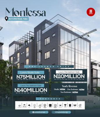 M.o.n.t.e.s.s.a. Crafted for The Mainland Luxury Hospitality Market., Yaba, Lagos, Flat / Apartment for Sale