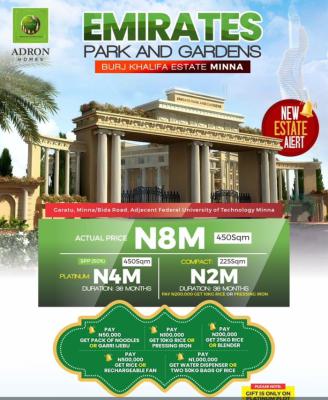 New Estate Alert 450sqm, Emirate Parks and Gardens, Burj Khalifa Estate Along Bida Road, Minna, Niger, Mixed-use Land for Sale