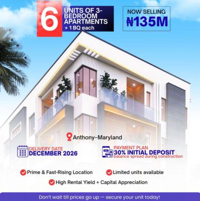 3-bedroom Apartments + 1 Bq Each Offplan, Anthony, Maryland, Lagos, Flat / Apartment for Sale