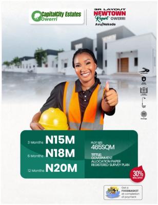 Land, Newtown Resort Estate, Avu, Nekede, Owerri Municipal, Imo, Mixed-use Land for Sale