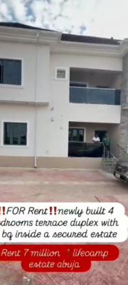 a Brand New 4-bedroom Terrace Duplex + 1bq, Lifecamp District ( Video of The House Is Attached), Life Camp, Abuja, Terraced Duplex for Rent