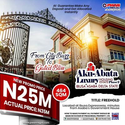 Secure Your Place in The Next Investment Goldmine, Aku-abata Luxury Housing Estate Phase 2, Asaba, Delta, Residential Land for Sale