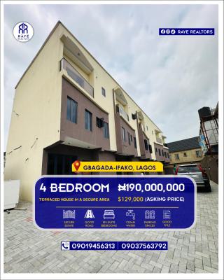 Gorgeously Built Spacious 4-bedroom Terrace Duplex + Bq, Perfect for Family Living, Short-let, Or Long-term Rental Income, Gbagada, Lagos, Terraced Duplex for Sale