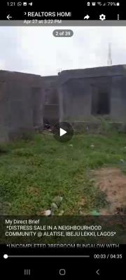 Uncompleted 3bedroom Bungalow with Dinning, Kitchen and Three Toilets, Alatise, Ibeju Lekki, Lagos, Detached Bungalow for Sale
