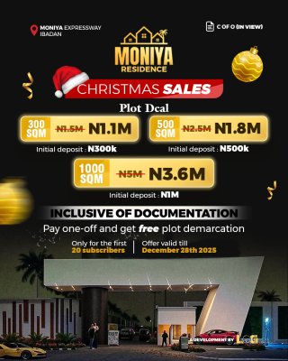 Christmas Deal on Moniya Residence Facing The Ibadan Expressway Way, Christmas Sales Deal ( Acres Deal Available) Facing The Expressway, Moniya, Ibadan, Oyo, Residential Land for Sale