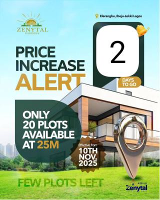 Fine Plot Facing The Road,price Increases on November 10th - 2 Days, Eleranigbe, Ibeju Lekki, Lagos, Mixed-use Land for Sale