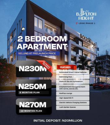 Luxury 2 Bedroom Apartment, Bolton Height, Lekki Phase 1, Lekki, Lagos, Flat / Apartment for Sale