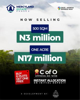 Land with Cofo with 6 Months Interest Free Payment Plan, Ijaiye, Ibadan, Oyo, Residential Land for Sale
