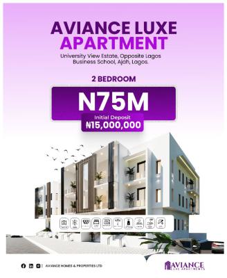 Luxury 2 Bedroom Apartment, University View Estate, Ajah, Lagos, Flat / Apartment for Sale