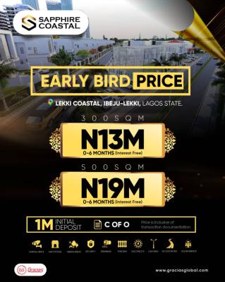 Land with C of O at Sapphire Coastal Estate, Coastal Road Ibeju Lekki Lagos, Ibeju Lekki, Lagos, Residential Land for Sale