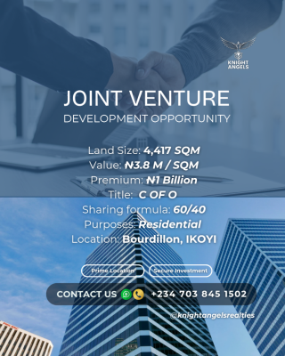 Prime 4,417 Sqm Land, Bourdillon, Ikoyi, Lagos, Mixed-use Land Joint Venture
