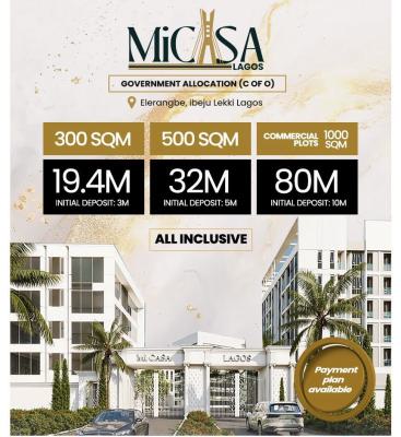 100% Dry Land with Instant Allocation, Micasa Estate Located 10mins Drive From Lekki Avana Phase 2, Eleranigbe, Ibeju Lekki, Lagos, Mixed-use Land for Sale