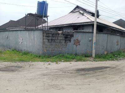 Fenced Cornerpiece Land  with Bungalow in Developed Location, Ogombo, Ajah, Lagos, Land for Sale