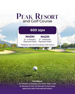 Peak Resort and Golf Course, Lakowe, Ibeju Lekki, Lagos, Residential Land for Sale