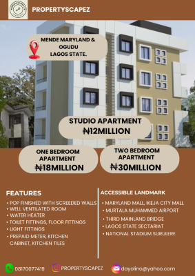 Two Bedroom Apartment in a Serene Environment, Mende, Maryland, Lagos, Flat / Apartment Joint Venture