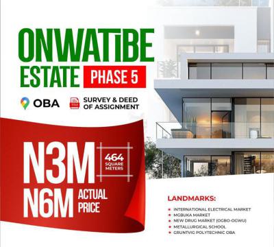 Mixed Use Land, Onwatibe Estate Phase 5, Oba, Idemili, Anambra, Mixed-use Land for Sale