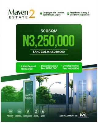 Genuine Land in Epe Affordable Plots of Mixed-use Land, Maven Estate Phase 2, Igbonla, Epe, Lagos, Mixed-use Land for Sale