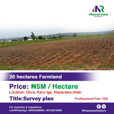 a Massive 20 Hectares Farmland, Gora, Karu , Nasarawa, Karu, Nasarawa, Commercial Land for Sale