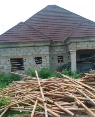 Solidly Built  Carcass 3 Bedroom Bungalow with 1 Bedroom Bq & Gatehouse, Along Voice of Nigeria, Lugbe District, Abuja, Detached Bungalow for Sale