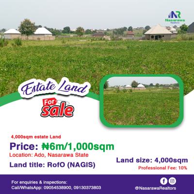 4,000sqm  Estate Land Is Available, Ado, Karu, Nasarawa, Residential Land for Sale