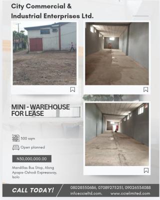 a Mini-warehouse Measuring 300 Square Metres, Mandillas Bus Stop, Along Oshodi Apapa Expressway, Isolo, Lagos, Warehouse for Rent