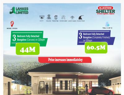 Finished.   3 Bedrooms Bungalow, Bluestone Shelter Estate, Mowe Town, Ogun, Detached Bungalow for Sale