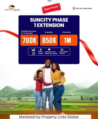 Cheapest and Verified Land in a Good Location, Sun City Phase 1 Extension Odemi Via La Campange Tropicana, Ibeju Lekki, Lagos, Commercial Land for Sale