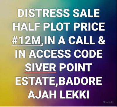 ½ Plot of Dry Land, Silver Point Estate, Ajah, Lagos, Residential Land for Sale