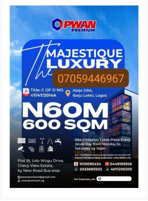 Buy One Plot of C of O Land in Abijo Gra and Get One Free, Abijo Gra, Ibeju Lekki, Lagos, Mixed-use Land for Sale