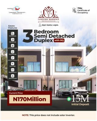 C of O Luxury 3 Bedroom Semi Detached Duplex with Bq, Ajayi Apata, Sangotedo, Ajah, Lagos, Detached Duplex for Sale