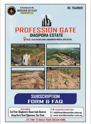 Profession Gate Diaspora Estate, Aaje Ologo, Ogbomoso, Ogbomosho North, Oyo, Residential Land for Sale