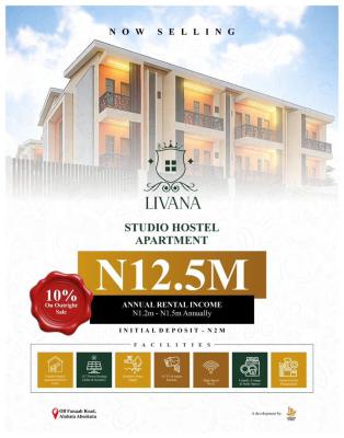 Livana Hostel Apartments, Directly Opposite Funnab, Exclusively Cash Flow Offer, Abeokuta South, Ogun, Self Contain (single Rooms) for Sale