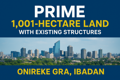 Prime 1,001-hectare Land with Structures, G R a Onireke, Ibadan, Oyo, Mixed-use Land for Sale