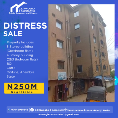 5 Storey and 4 Storey Buildings, Awada, Onitsha, Anambra, House for Sale