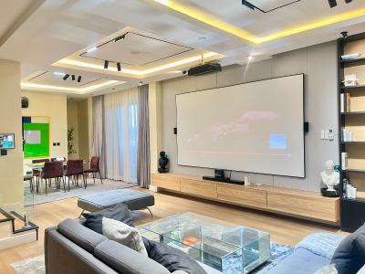 Aesthetically Detailed Three-bedroom Maisonette with Private Cinema, Located at Kunle Ogunba Street, Lekki Phase 1, Lekki, Lagos, Flat / Apartment Short Let