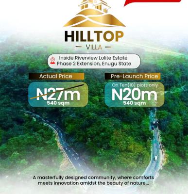 Affordable and Verified Dry Land, Hilltop Villa Located Inside Riverview Polite Estate Phase 2 Extension, Enugu, Enugu, Residential Land for Sale