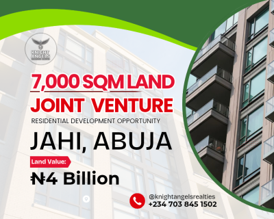 a Prime 7,000 Sqm Joint Venture Development Opportunity, Jahi, Abuja, Residential Land Joint Venture