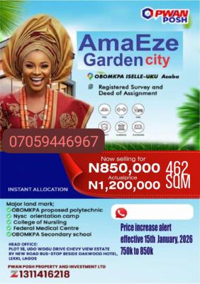 Plots of Affordable Land in Obomkpa, Obomkpa Iselle Uku, Aniocha North, Delta, Mixed-use Land for Sale