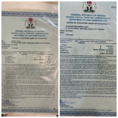 2 Serial Plot, 5000sqm Each, Individual Rofo Handy,, Guzaoe 2 ( By Gimore Yard), Guzape District, Abuja, Residential Land for Sale