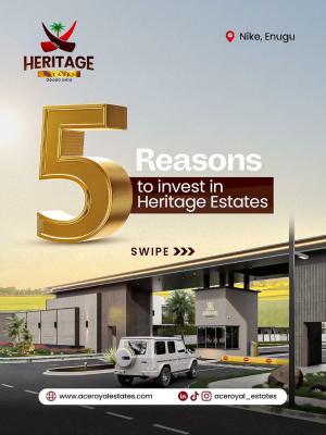 Buy and Build Land in a Serene Fast Growing Location with C of O, Heritage Estate, Enugu, Enugu, Residential Land for Sale