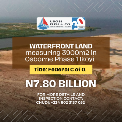 Waterfront Land, Osborne Phase 1, Ikoyi, Lagos, Commercial Land for Sale