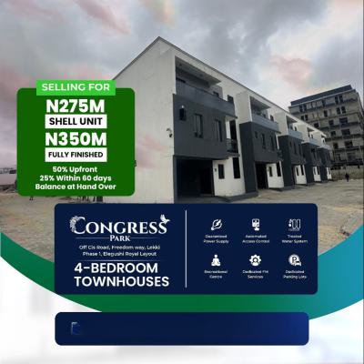 4 Bedroom Contemporary Town House, Off Freedom Way. Congress Park Estate., Lekki Phase 1, Lekki, Lagos, House for Sale