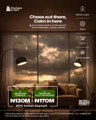 4 Bedroom Fully Detached Duplex, Olive Park Estate After Lbs, Ajah, Lagos, Detached Duplex for Sale