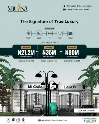 Black Friday/christmas Awoof Luxury 300 Sqm, Lekki Avana Road, Micasa Luxury Estate Ibeju Lekki Lagos, Eleranigbe, Ibeju Lekki, Lagos, Mixed-use Land for Sale