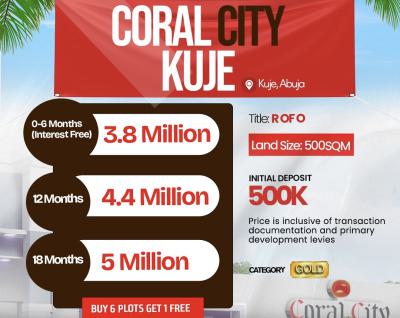 Affordable and Verified Dry Land, Coral City Located 45mins Drive From Immigration Service Headquarters, Kuje, Abuja, Mixed-use Land for Sale