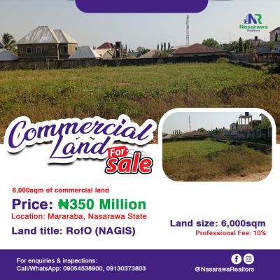 a 6,000sqm Commercial Land Is Available, Maraba, Karu Nasarawa State, Karu, Nasarawa, Commercial Land for Sale