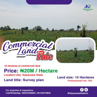 New in The Market 10 Hectares Commercial Land Is Available, Uke,  Karu Nasarawa, Karu, Nasarawa, Commercial Land for Sale