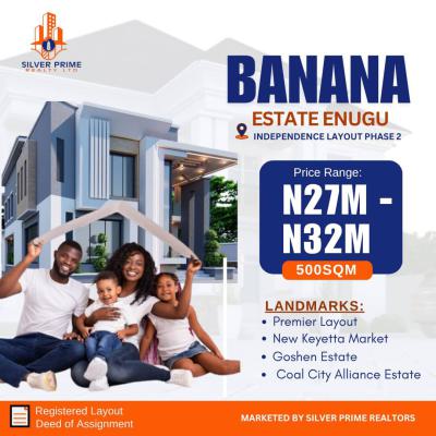 Banana Estate -- Prime Residential Land in Independence Layout Phase 2,, Ogurugu Road, Independence Layout, Enugu, Enugu, Residential Land for Sale