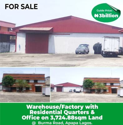 a Warehouse/factory with Residential Quarters and Offices Space, Burma Road, Apapa, Lagos, Warehouse for Sale